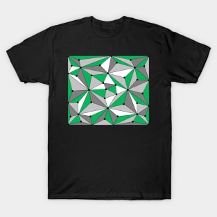 Abstract geometric pattern - green, gray and white. T-Shirt